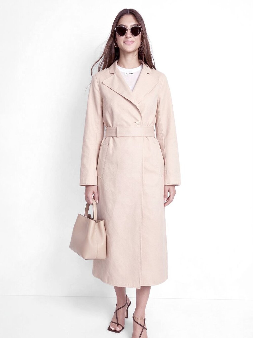 Jil Sander Blush Trench Coat with Belt